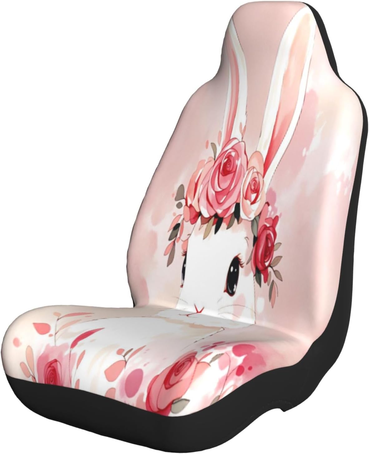 Pink Bunny Rabbit Car Seat Covers Universal Auto Seat Cushion Protector Automotive Interior Decoration for Cars SUV Truck Sedan
