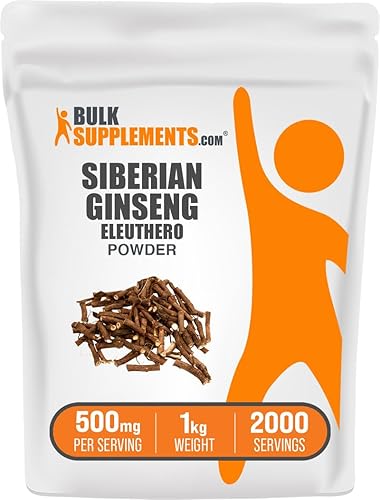 BulkSupplements. com Eleuthero Powder - Polvo de ginseng siberiano, Eleutherococcus senticosus, suplementos herbales de ginseng, sin gluten, 500 mg