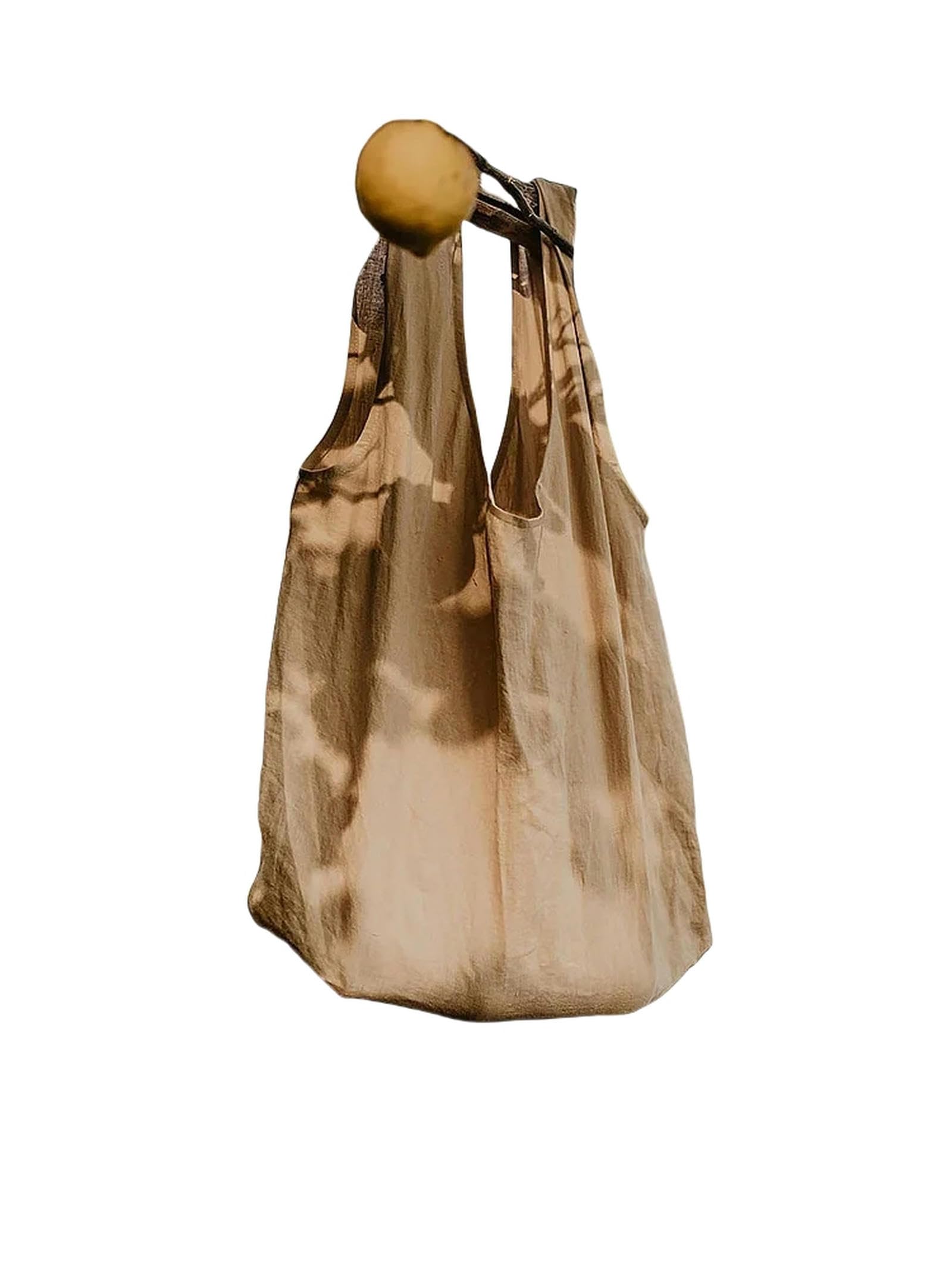 Sacchetto Sacchetto Pieghevole Pieghevole della Borsa della Spesa di Lino Vintage delle Donne