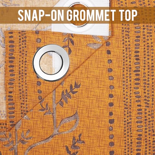 Image of Story@Home Cotton Curtain | Window Curtains 5 Feet Long Set of 2 | Abstract Printed | Bohemian Curtain | Room Darkening Curtains for Living Room | (116 x 152 cm, Mustard Yellow & Brown)