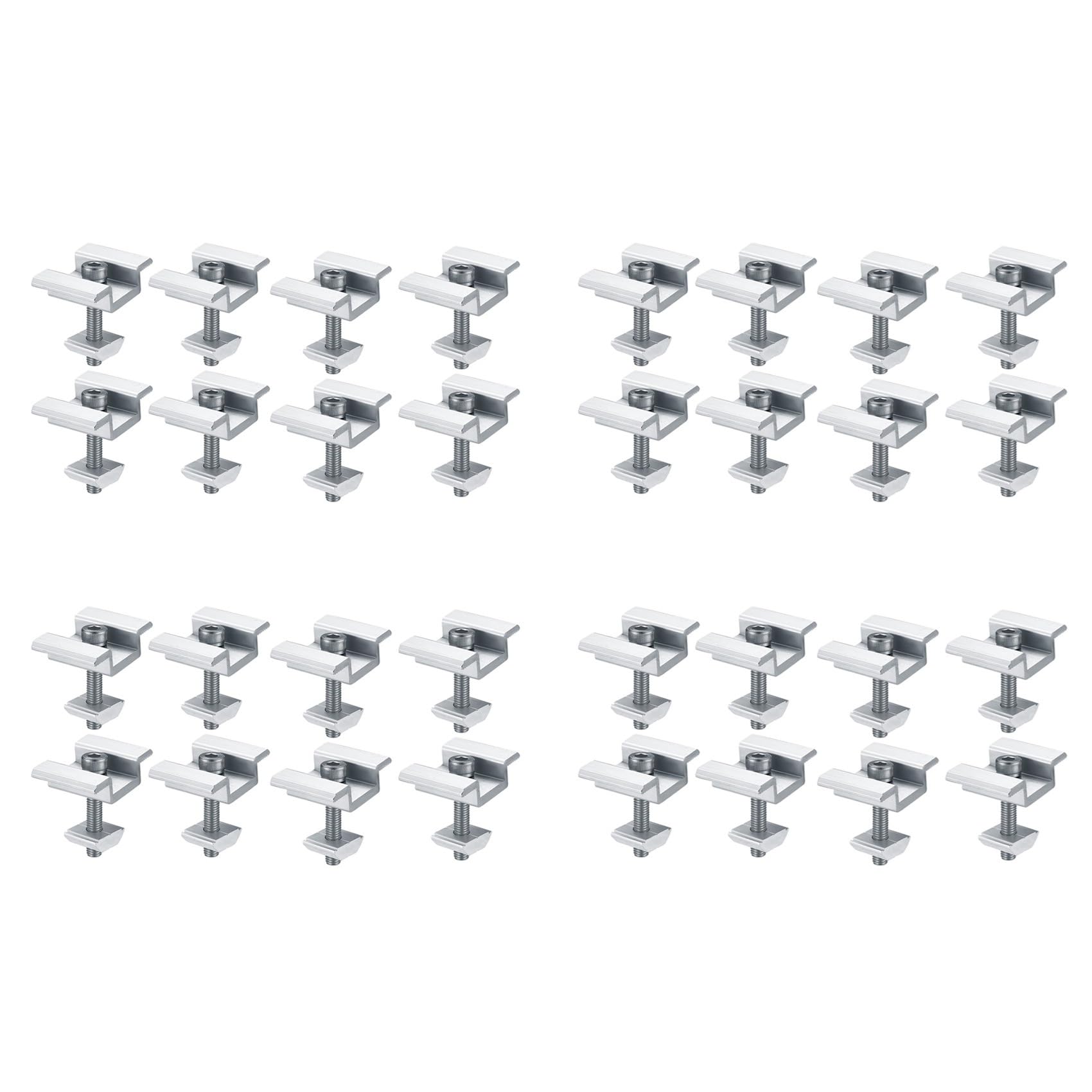Ctrlzs 32Pack Solar Panel Mounting Brackets, Solar Panel End Clamps, Centre Clamps, For Pv Solar Panel Solar Module 30Mm