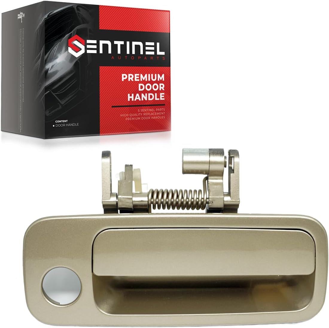 Outside Exterior Door Handle Front Right Passenger Side 4M9 Cashmere Beige Gold Compatible with 1997-2001 Toyota Camry Replaces # 69210-AA010-C0, TO1311114