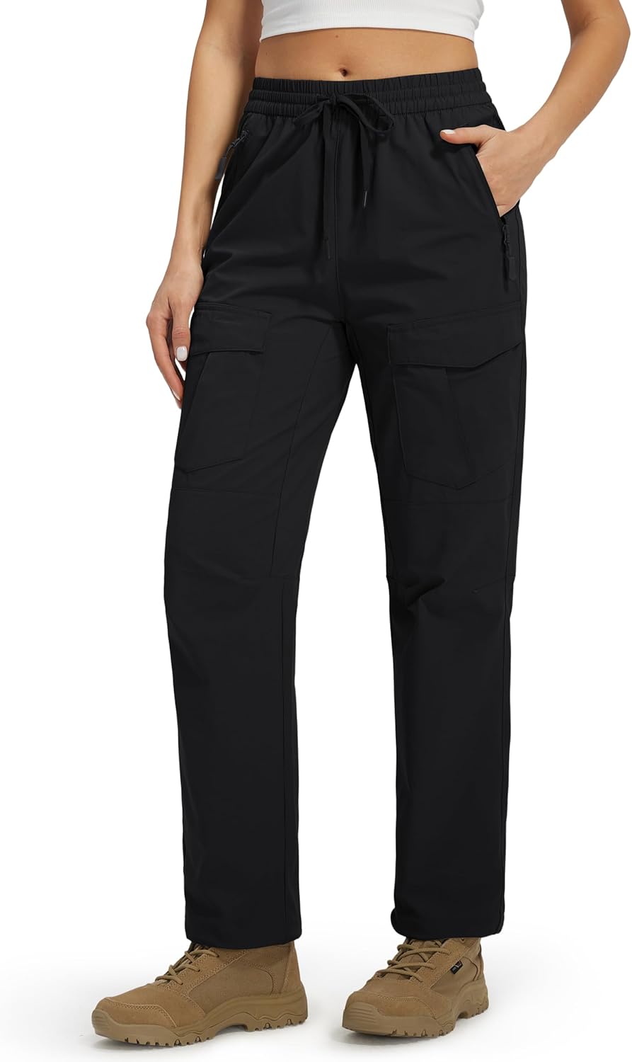 Libin Women’s Hiking Pants Quick Dry Lightweight Cargo Joggers Elastic Waist Water Resistant Outdoor Casual Safari Libin Women’s Hiking Pants Quick Dry Lightweight Cargo Joggers Elastic Waist Water Resistant Outdoor Casual Safari