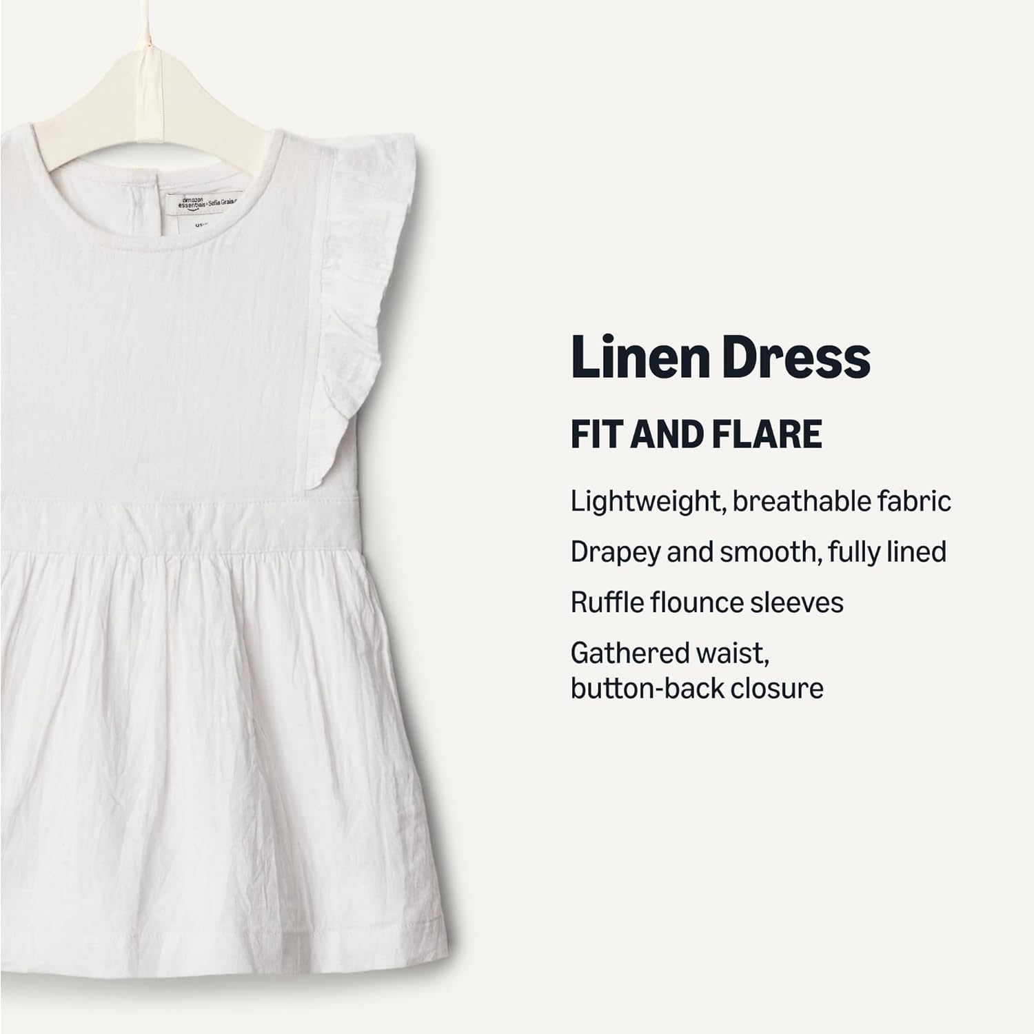 Amazon Essentials x Sofia Grainge Toddler and Baby Girls' Linen Dress - Image 3