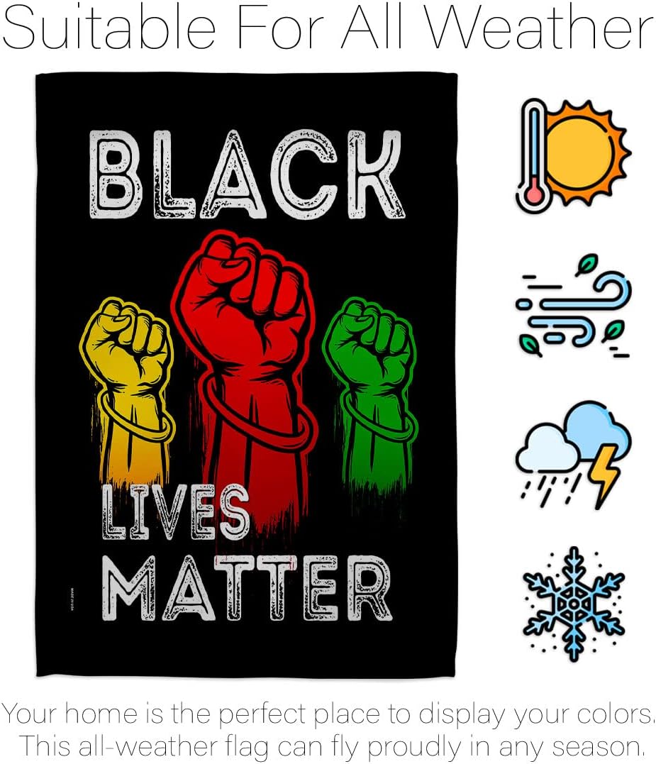 Justice for BLM Wall Decor American Flag Banner Pack Patio Lawn Garden Patriotic Outdoor Decorations Indoor Tapestry Yard Sign Black History Month BLM African Americans Heritage Made in USA