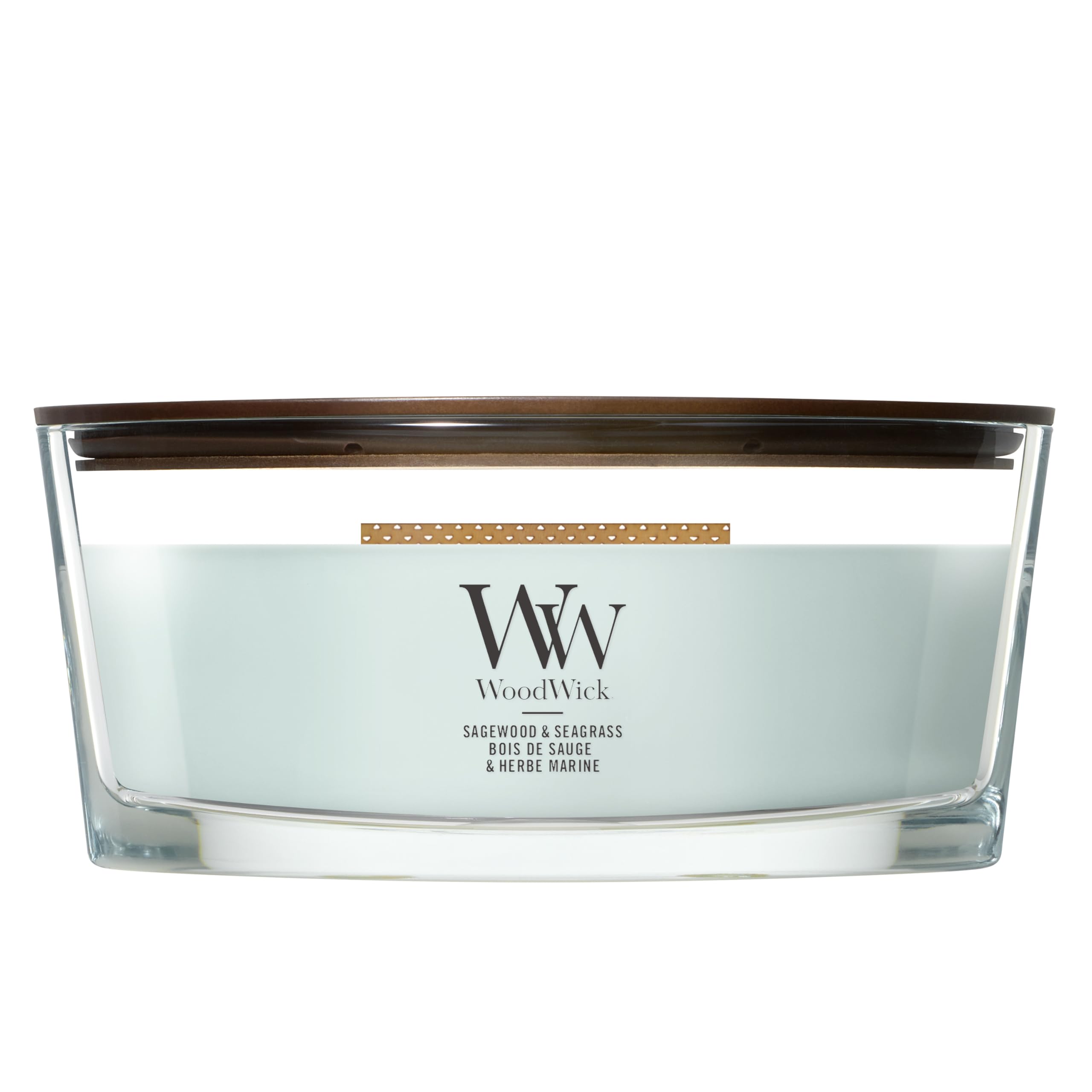 WoodWick Scented Candle | Ellipse Candle | Sagewood & Seagrass | Perfect Gifts for Women
