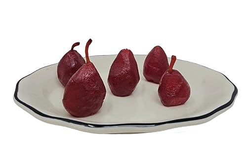 Miniatura 3 de Pera roja confitada entera, decoración de pasteles y pastelería, importada de Italia, 1.5 libras (pera roja entera)