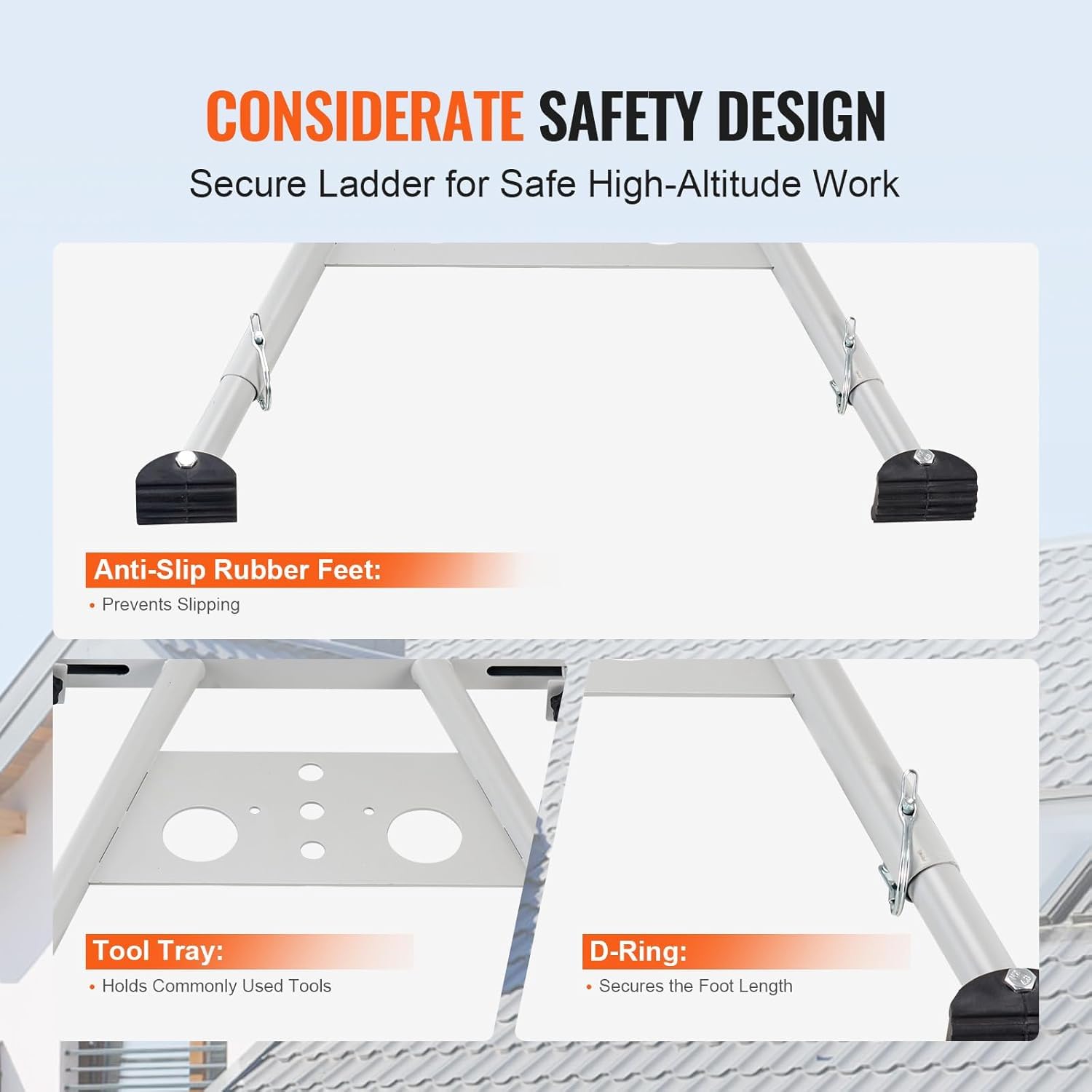 Crochet Echelle de Toit, TOOSOAR Heavy Duty Ladder Stabilizer, Évaluation du Poids de 380 Livres