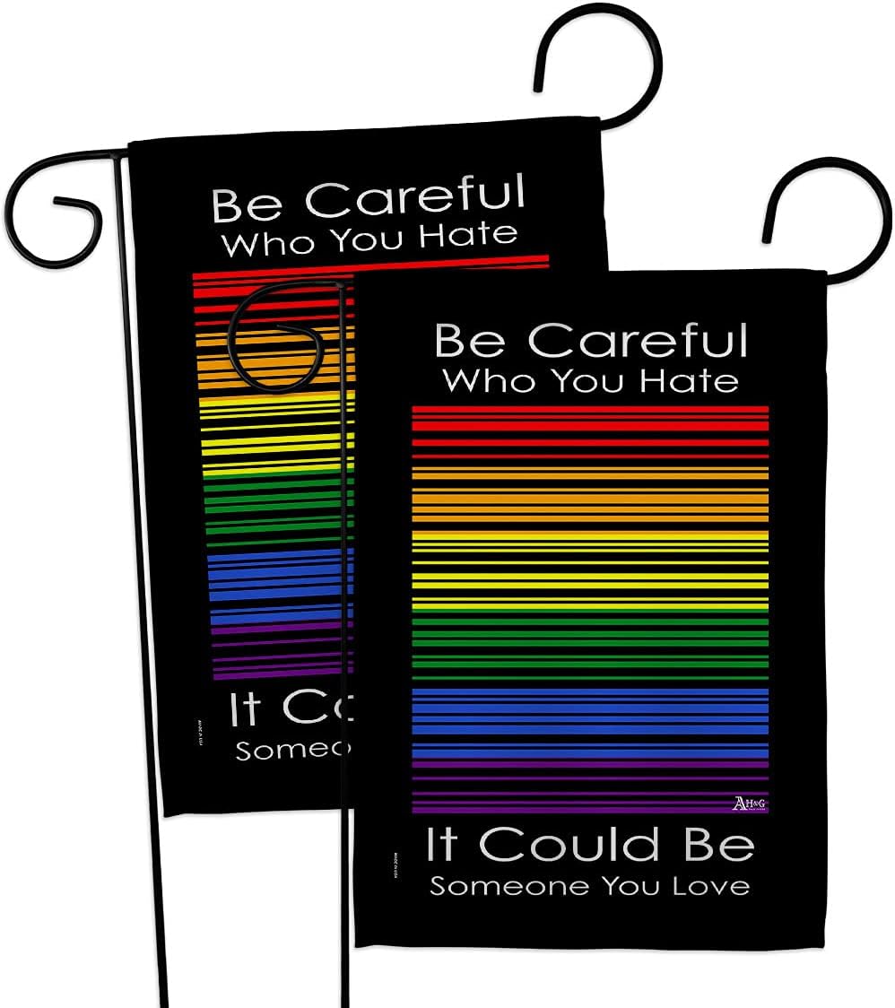 Someone You Love Garden Flag - 2pcs Pack Support Pride Rainbow LGBT Gay Bisexual Pansexual Transgender - House Decoration Banner Small Yard Gift Double-Sided Made in USA 13 X 18.5