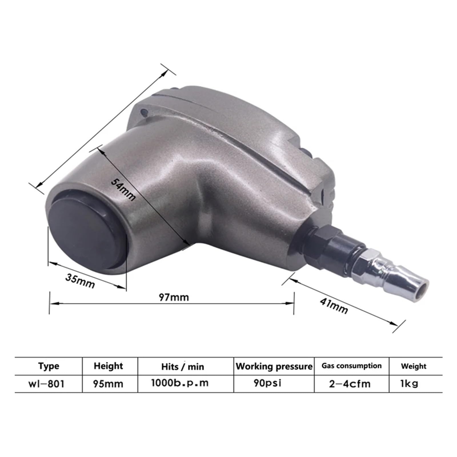 Pneumatyczny pneumatyczny automatyczny młotek ręczny bezodrzutowy z wymiennymi końcówkami młotka i głowicami Wielofunkcyjne zastosowanie(Steel Hammer Set)