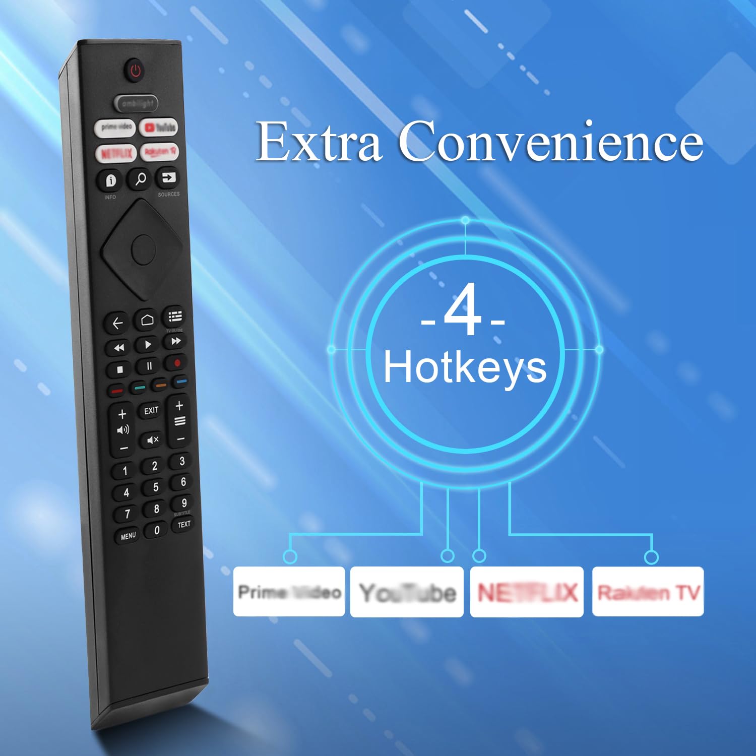 Remplacement telecommande Philips TV pour telecommande Universelle Philips Compatible avec la 32PFS6906/12 55PUS8106/12 65PUS7906/12 70PUS7956/12 75PUS7906/12