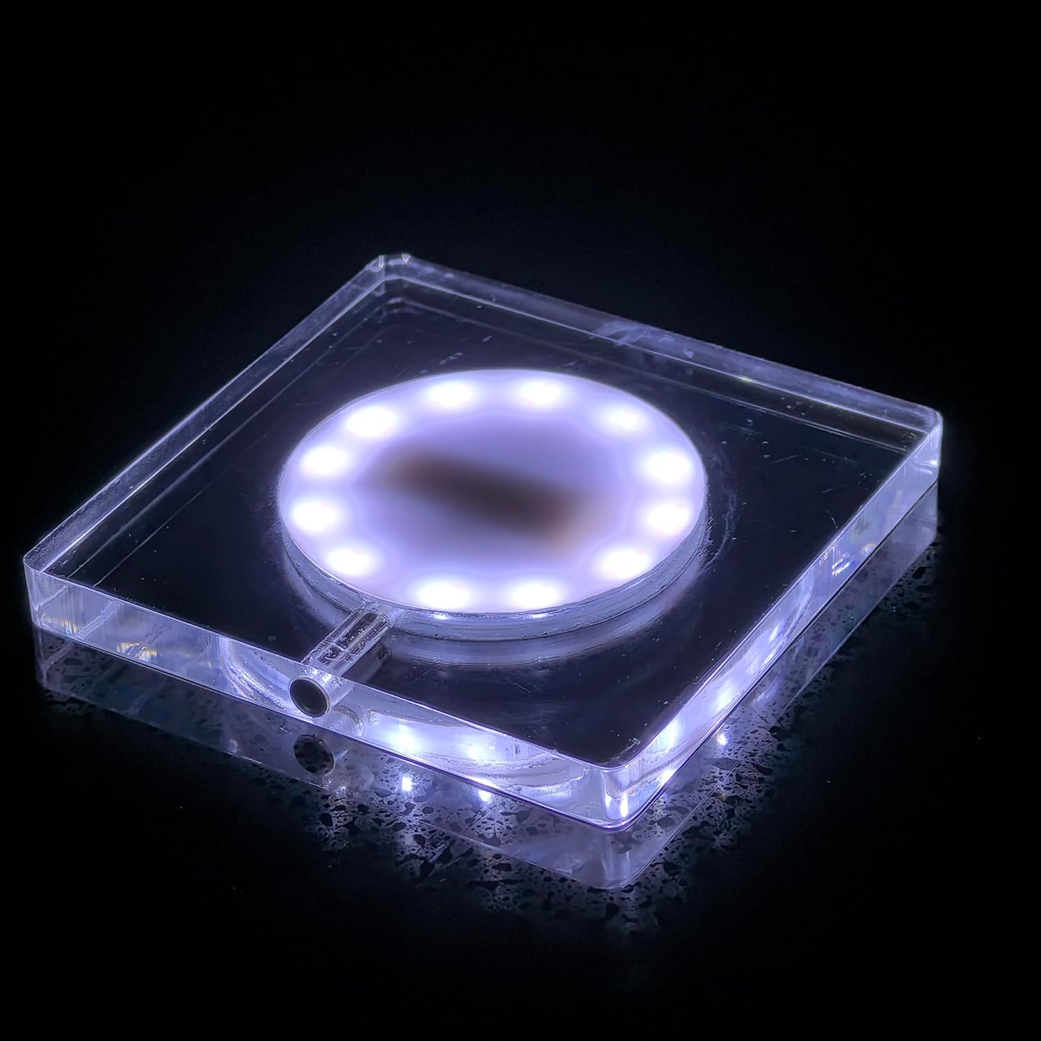 AMZSTAR USB Rechargeable LED Coaster White Light Up Coasters,LED Sticker Lights,Wine Bottle Lights,Bottle Glorifier Cup Luminous Mat for Drinks,Bar Accessories,Party,Wedding (1, Square)