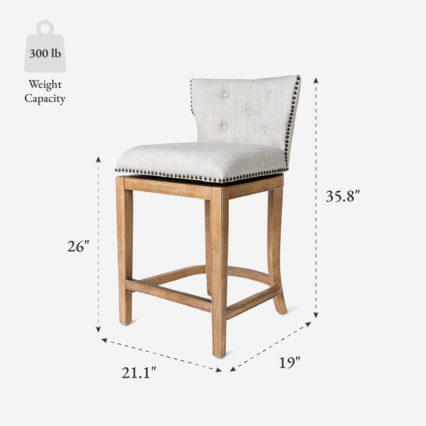 Amazon.com: Maven Lane Hugo 26 Inch High Counter Height Barstool