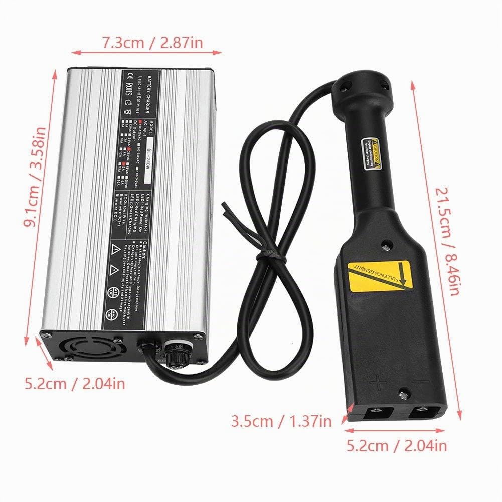 Nikou Chargeur de Batterie Golf, 36V 5A LED Indicateur Voiturette Chargeur de Batterie for Club Car DS/EZ-GO Series TXT
