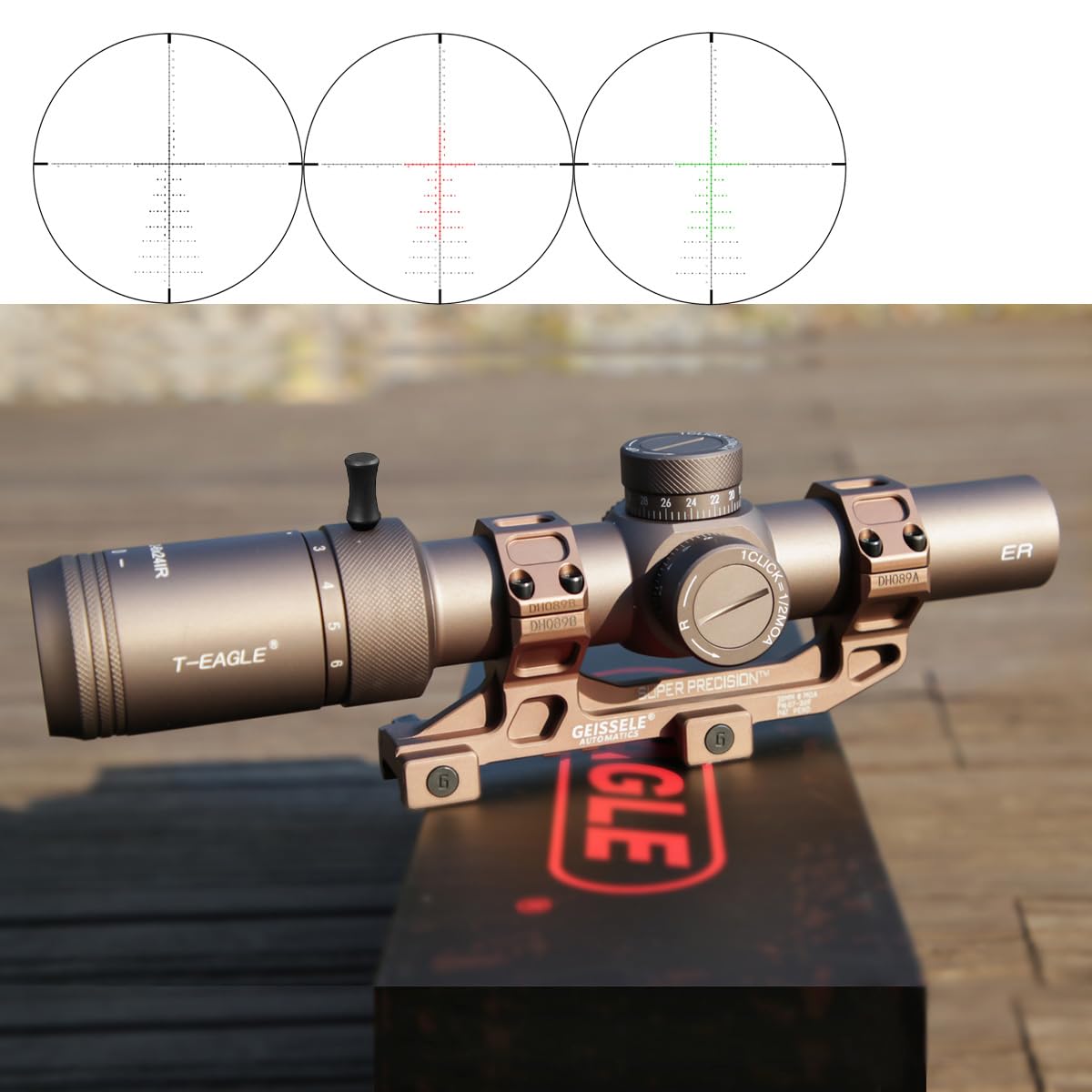 Amazon.co.jp: T-EAGLE ER 1.2-6x24 IR HK ライフルスコープ 1.2-6x24