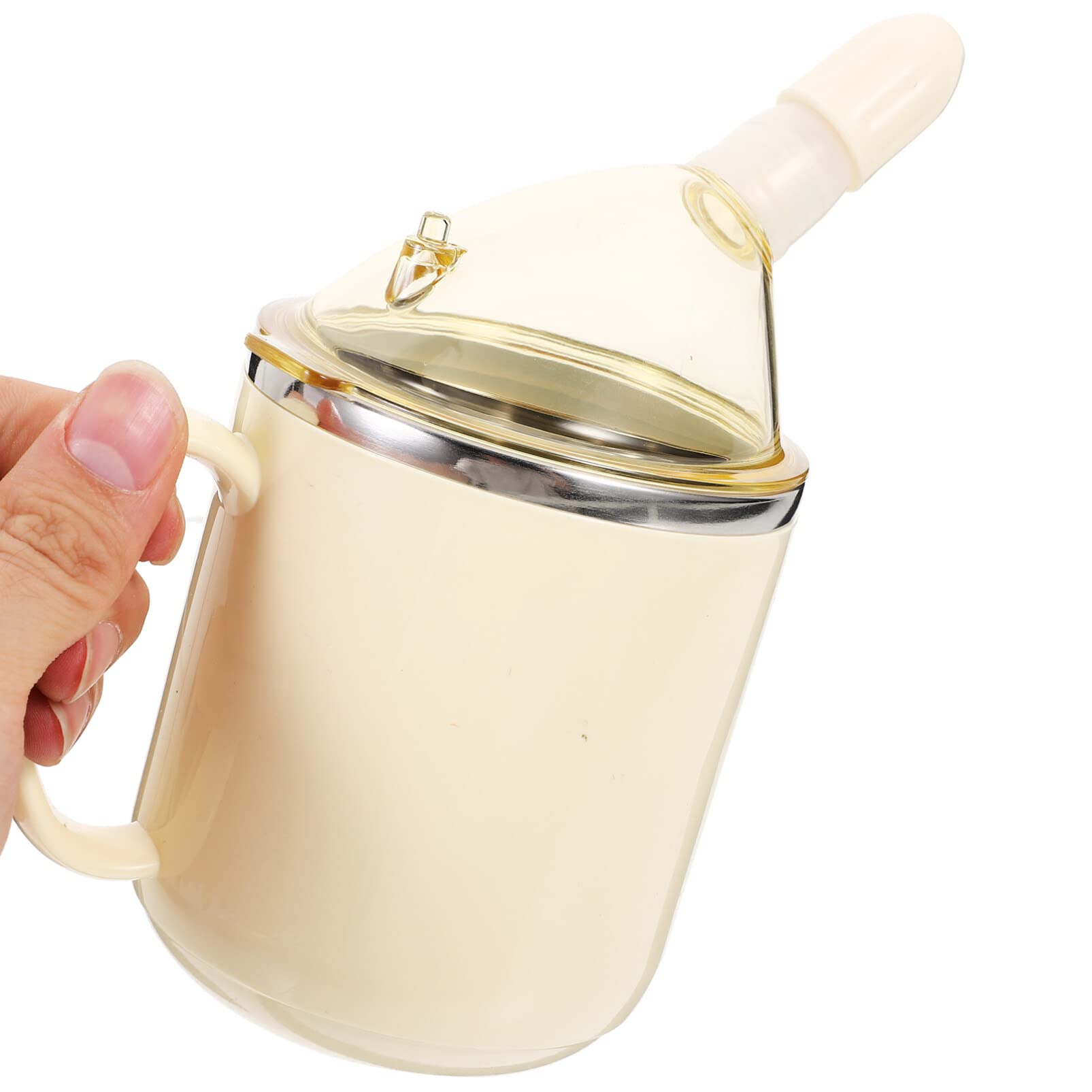 Healifty Edelstahl Trinkbecher Mit Deckel Und Strohhalm 300Ml Vakuum Isolierter Becher Für Behinderte Älteste Und Senioren Zur Flüssignahrung Und Getränke
