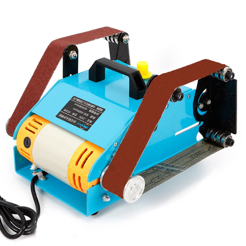 Levigatrice a nastro da tavolo, a doppio nastro, 950 W, levigatrice a nastro, levigatrice elettrica, levigatrice a nastro, levigatrice a nastro, levigatrice a nastro, 220 V, doppio asse, 6000 RPM