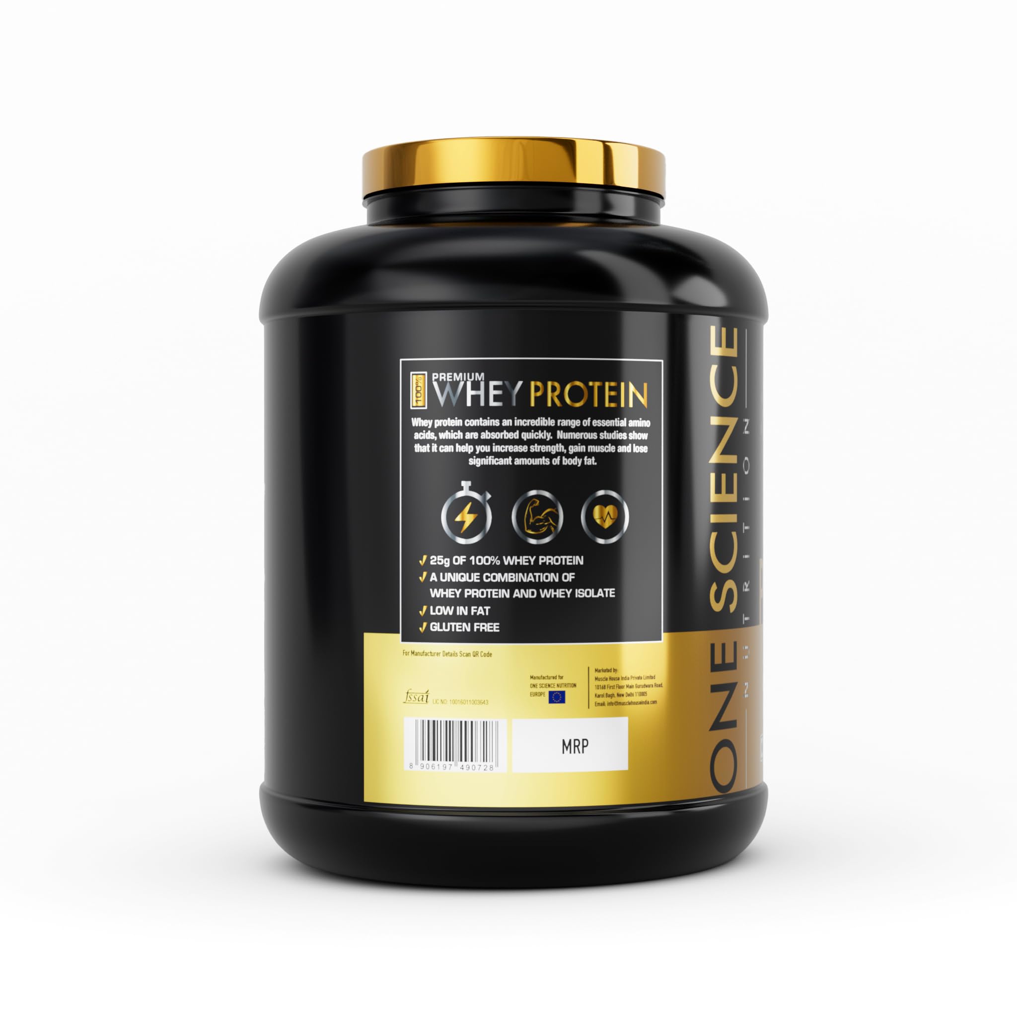 One Science Nutrition Whey Protein Powder | 25g Protein/Scoop | Muscle Gain, Power & Workout Recovery | Vanilla Very Berry, 2.27 kg — Amazon image 3