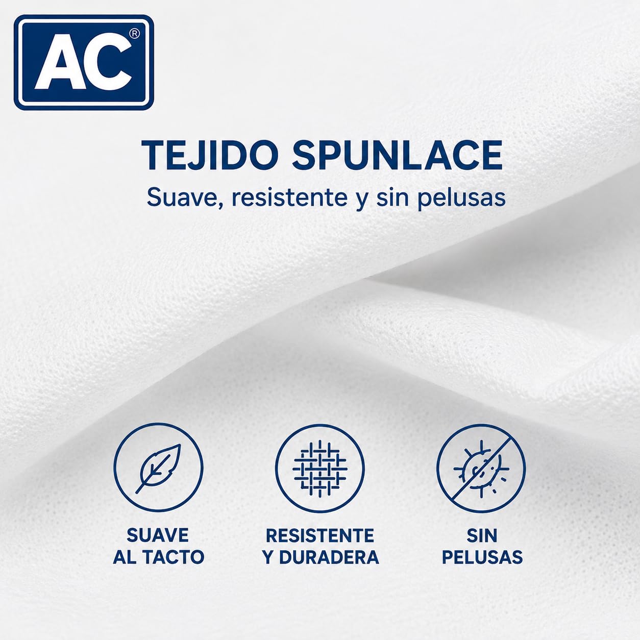 Toalla Desechable Spunlace 40x80 cm 100 unidades Blanco Suave Absorbente