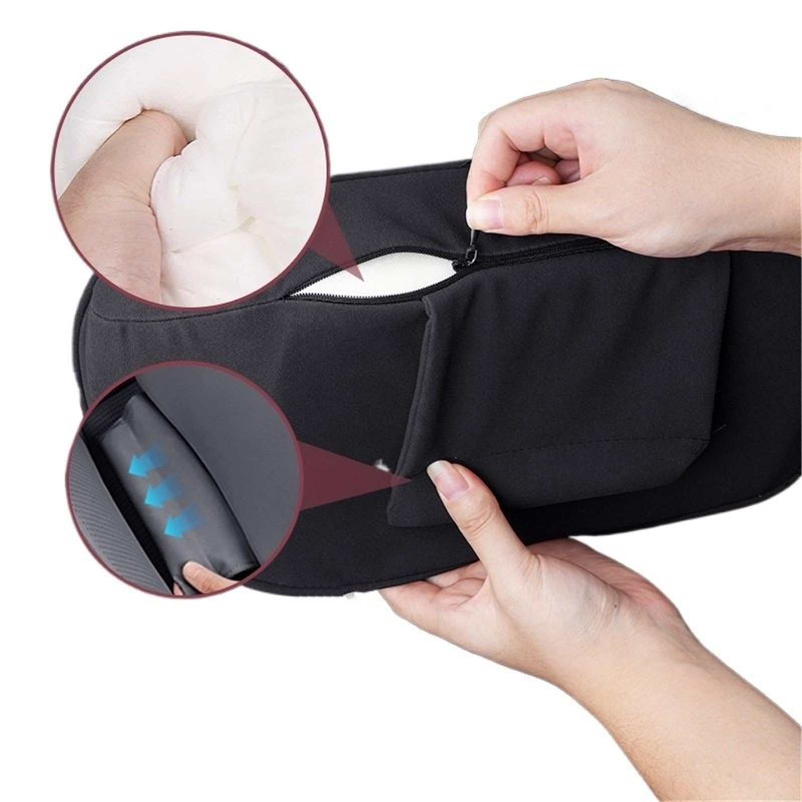 Cuscino Poggiatesta Auto Cuscino di supporto lombare per poggiatesta 'auto Comodo cuscino per la vita(Lumbar-grey-2PCS)