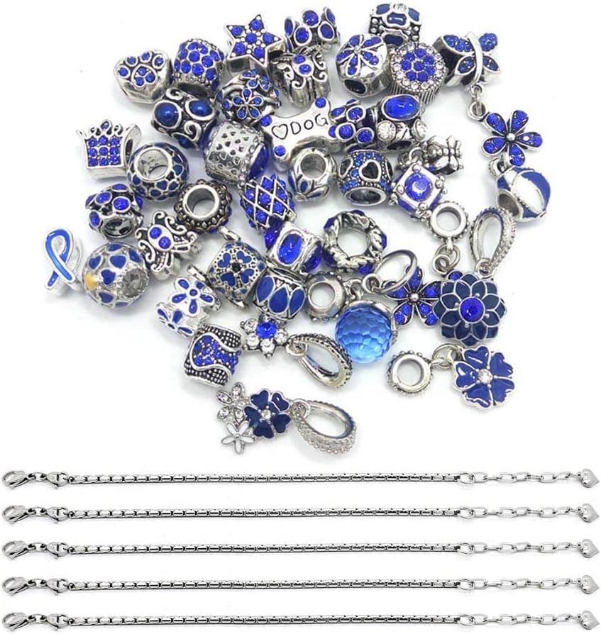 YIQIFLY 20pcs Micro-Set Big Hole Rhinestone Beads 100% Real Platinum Plated Copper Charms Fit European Bracelet DIY(Violet)