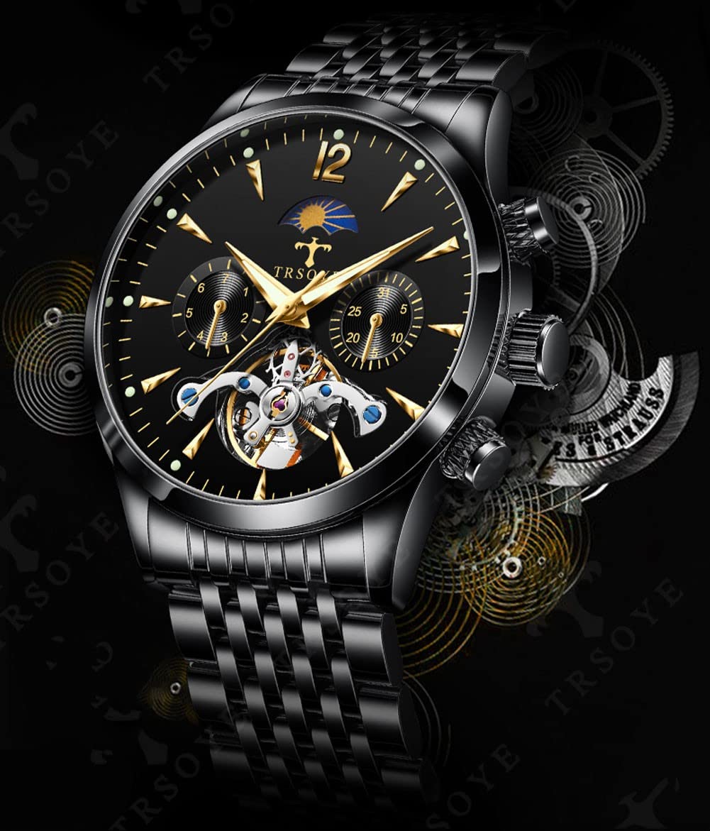 Reloj automático FORSINING para hombre, relojes mecánicos de manos luminosas con