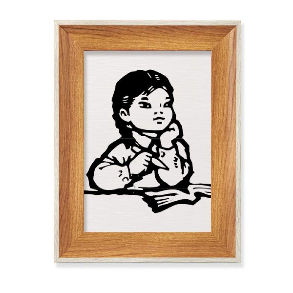 Cadre de Photo en Bois Bureau Tableau Noir Affichage Portrait Art Peinture