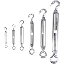 Gerdirme Somunu Tel Gerdirme Aparat , Turnbuckle Wire Tensioner 304 Stainless Steel Hook Eye GardenM5