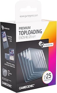Premium Toploading Exoshields 35pt, Rigid & Durable Card Protectors, Holds Sleeved Cards, 25 Pack for Standard Size Cards, Perfect for Storage & Shipping, Clear Color, Made by Gamegenic