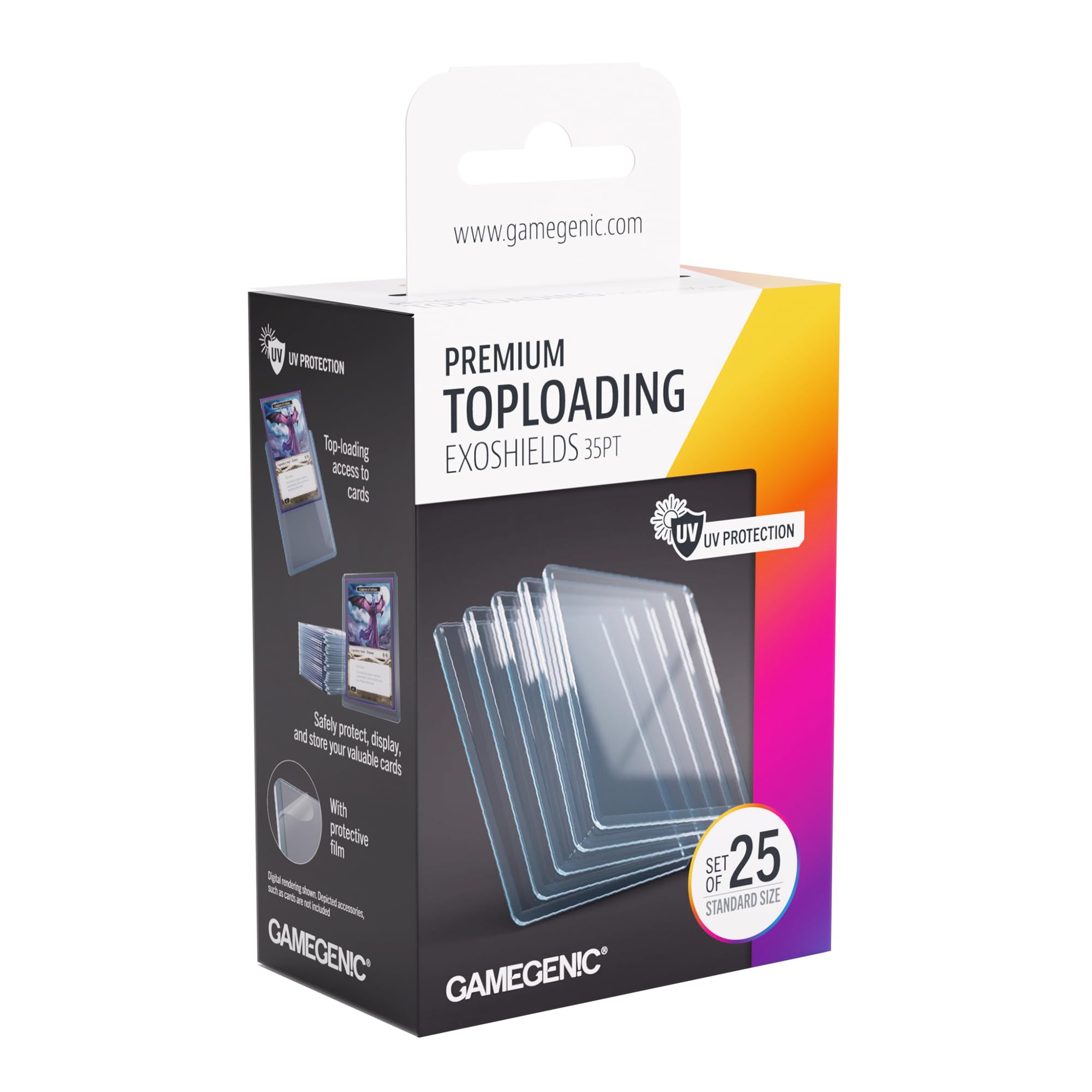 Gamegenic | Premium Toploaders | Toploading Exoshields 35pt (25ct) | Trading Card Game Accessory
