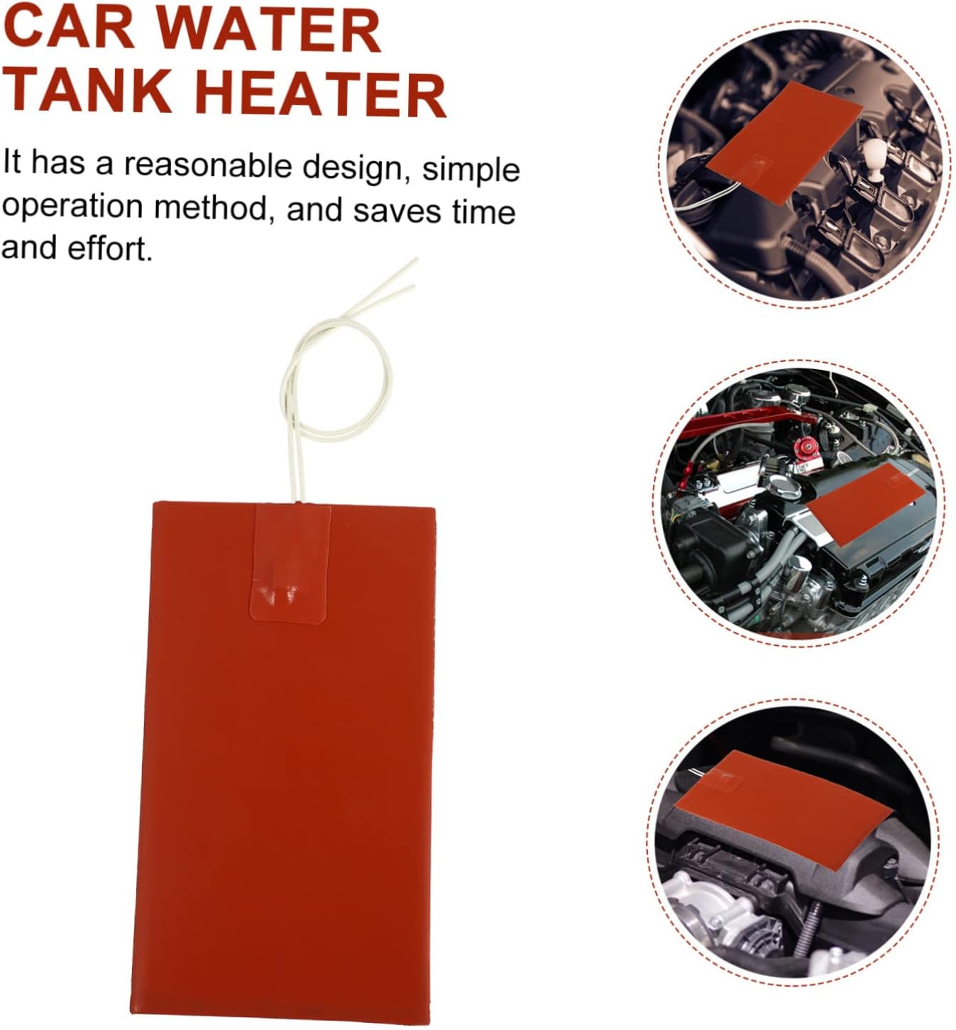 VOSAREA 12V Engine Heater Pad for Car Water Tank Antifreeze Oil Pan Heater Universal Compatibility for Winter Use Effective Engine Block Heating