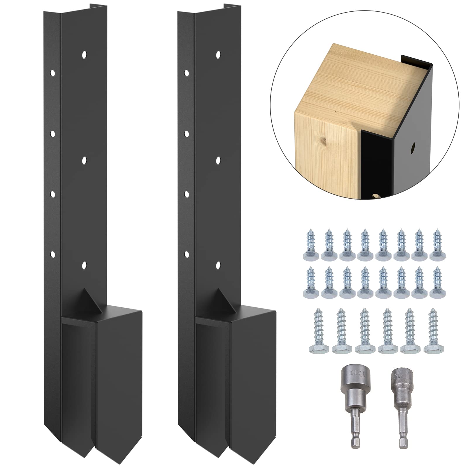 Buy Fence Post Repair Kit 12 Gauge Steel 4×4 Fence Post Support Heavy