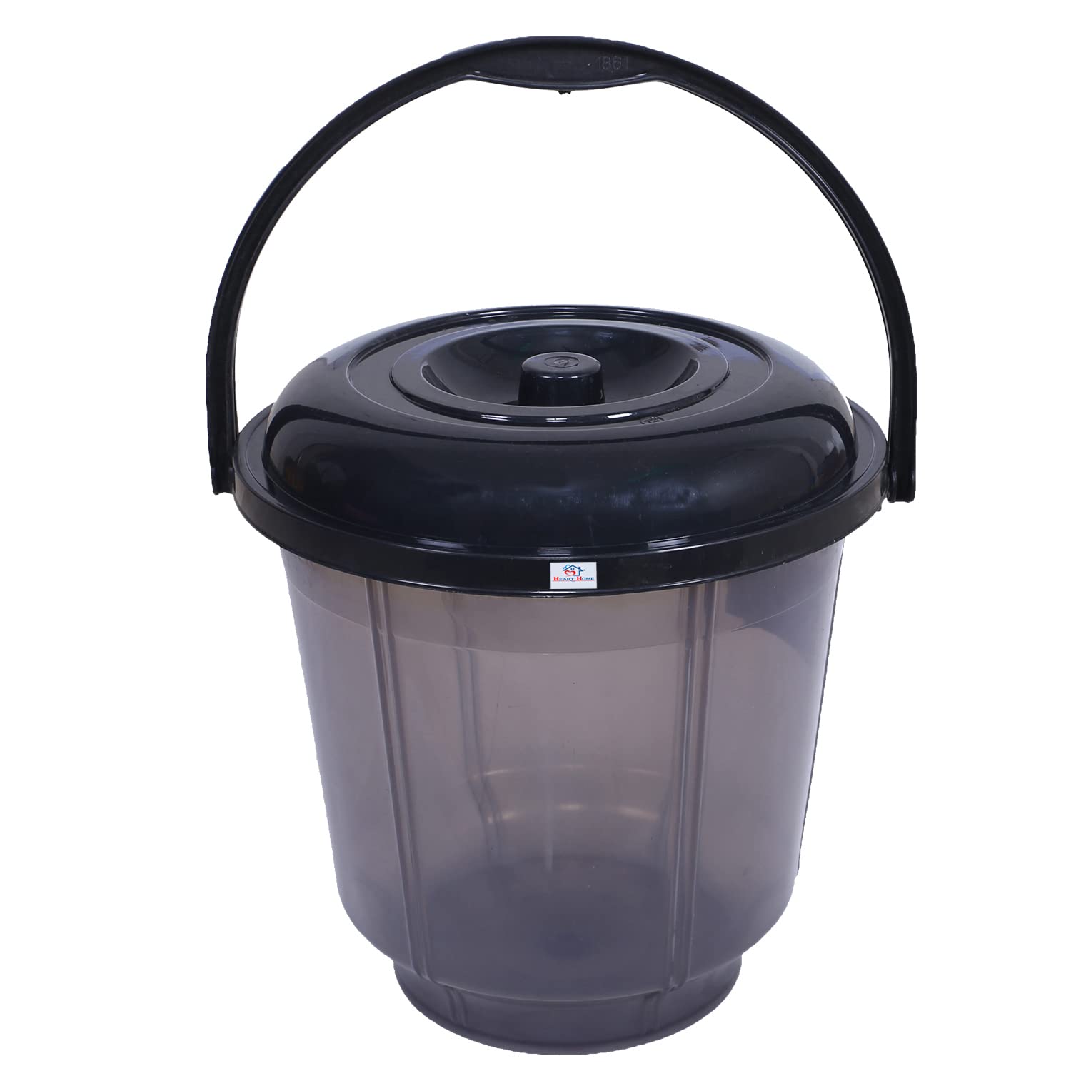Heart Home Colorful Homeware Bucket| Plastic Bucket|Transparent Bucket with Lid & Handle for Bathroom,Home Use,13 Litre (Black) (B0BHVSBVS4) Amazon Price History, Amazon Price Tracker
