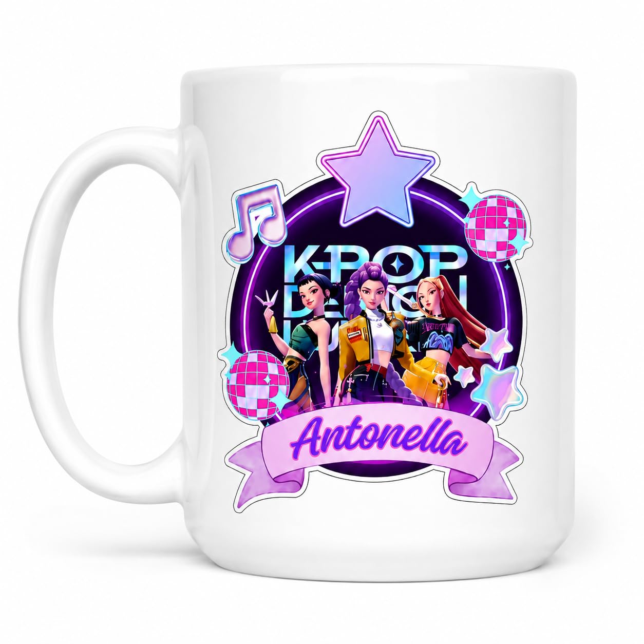 VARZI Tazza In Ceramica Personalizzabile KPop Demon Hunters Mug Bianca Idea Regalo Fan KPop