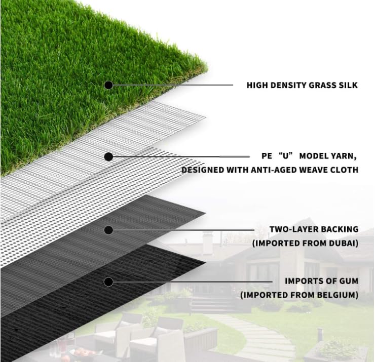 Césped artificial de 20 mm de espesor y 2,5 m para decoración exterior e interior duradera 5