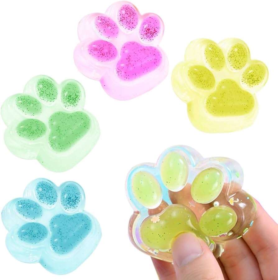 Amazon | 4点セット スクイーズ 肉球 スクイーズ玩具 おもちゃ 猫 肉球