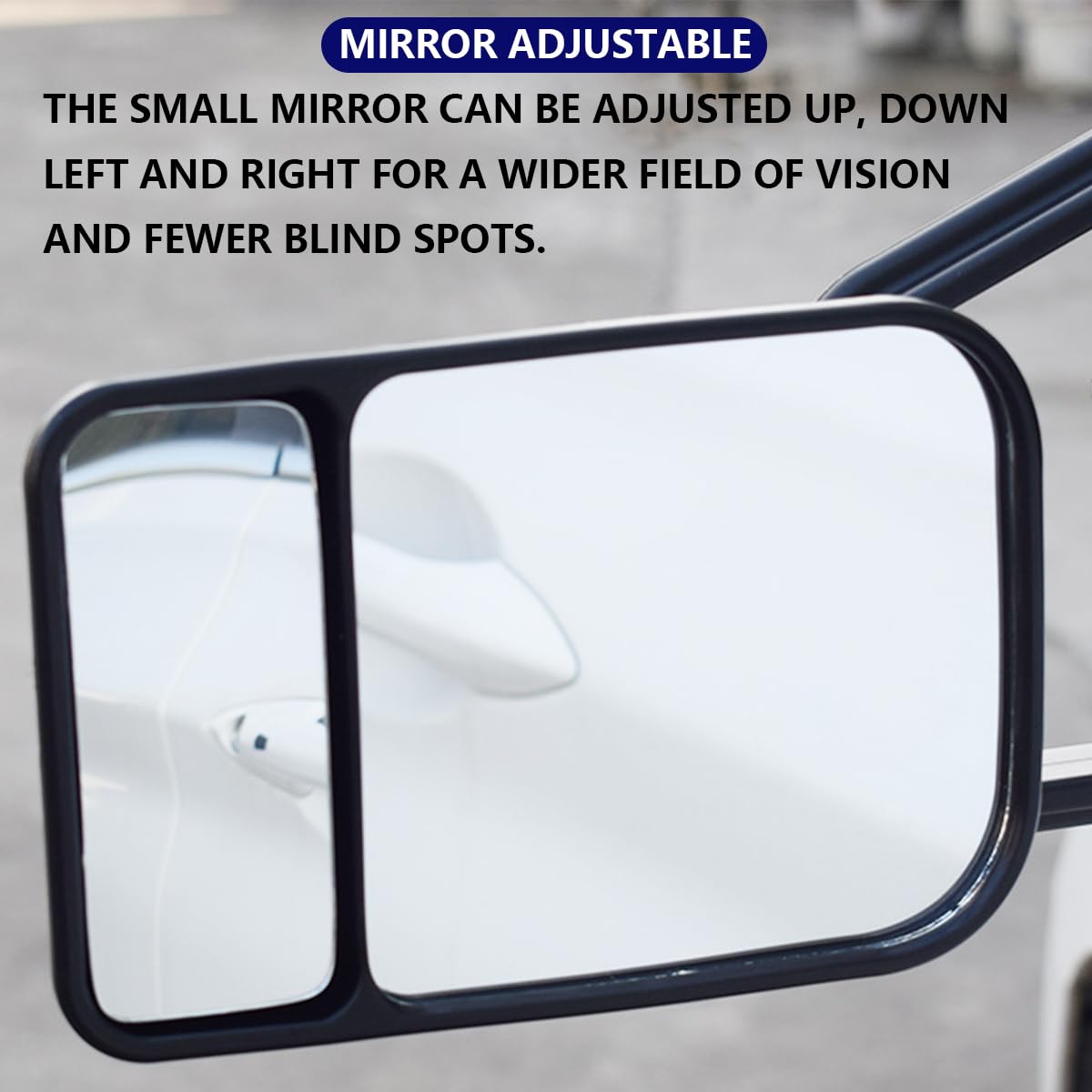 Miroir Auxiliaire Universel Réglable, Miroir De Remorquage Pour Voiture, Extensions Rétroviseurs Pour Remorquage Caravane, Rétroviseur à Extension Réglable Voiture Camping-Car Caravane