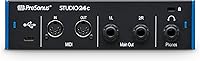 Vista 3 de PreSonus Studio 24c 2x2, 192 kHz, interfaz de audio USB con software de grabación Studio One DAW