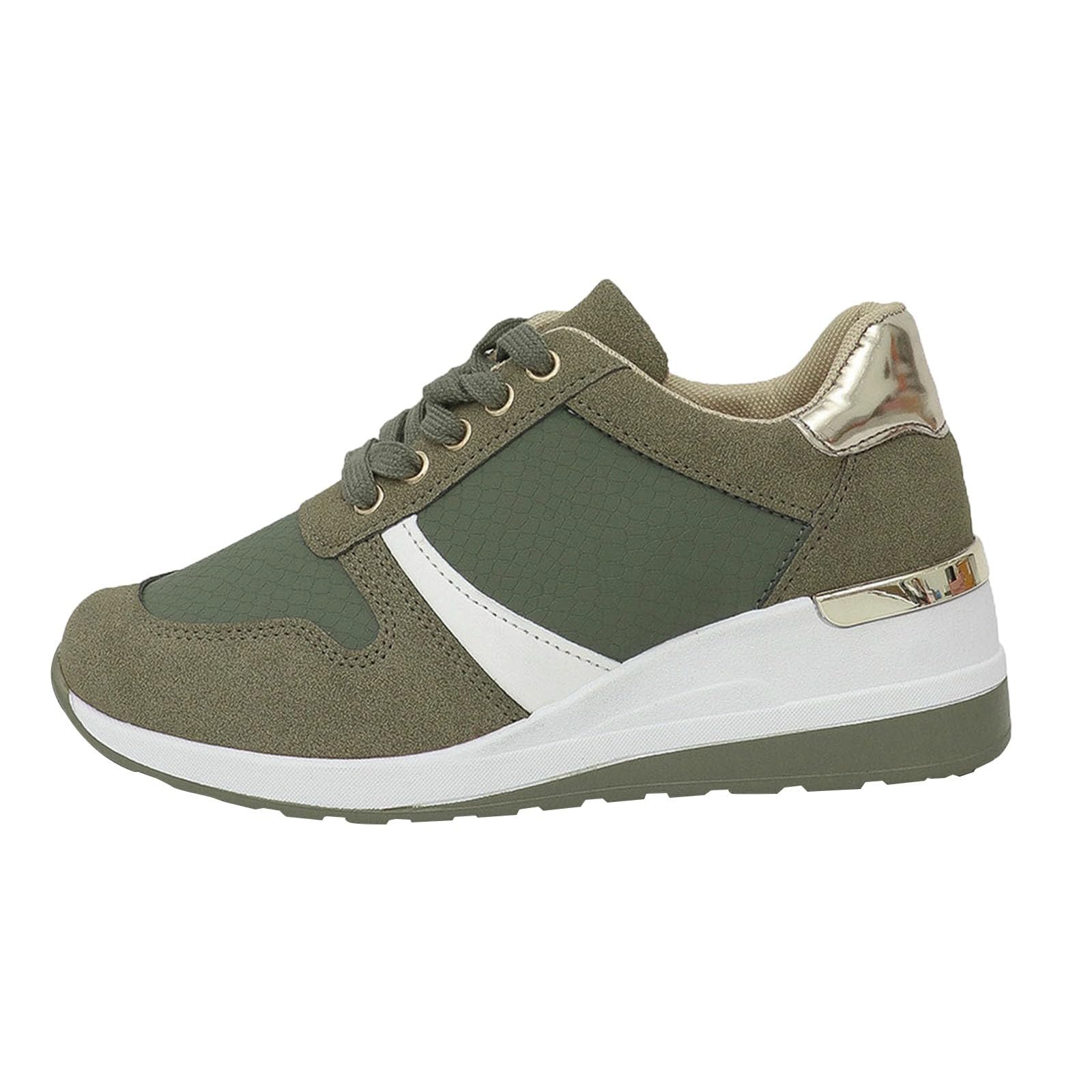 Generisch Scarpe da ginnastica da donna per il tempo libero, tinta unita, suola spessa, antiscivolo, casual, alla moda, leggere, traspiranti, comode e piatte