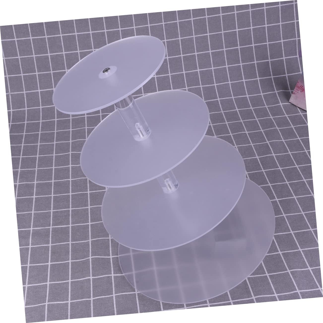 Acrylic Cake Display Stand Round Cake Cupcake Stand Decorative Holder Detachable for Wedding