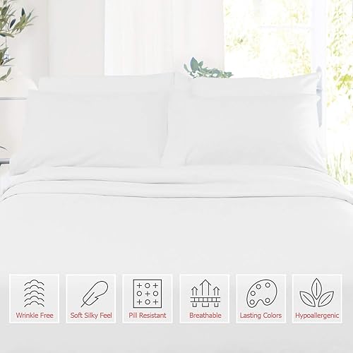 Miniatura 2 de Sábanas de tamaño Queen – Juego de sábanas de 4 piezas tamaño Queen – Sábanas de hotel – Sábanas de microfibra suave – Sábanas bajeras de fácil