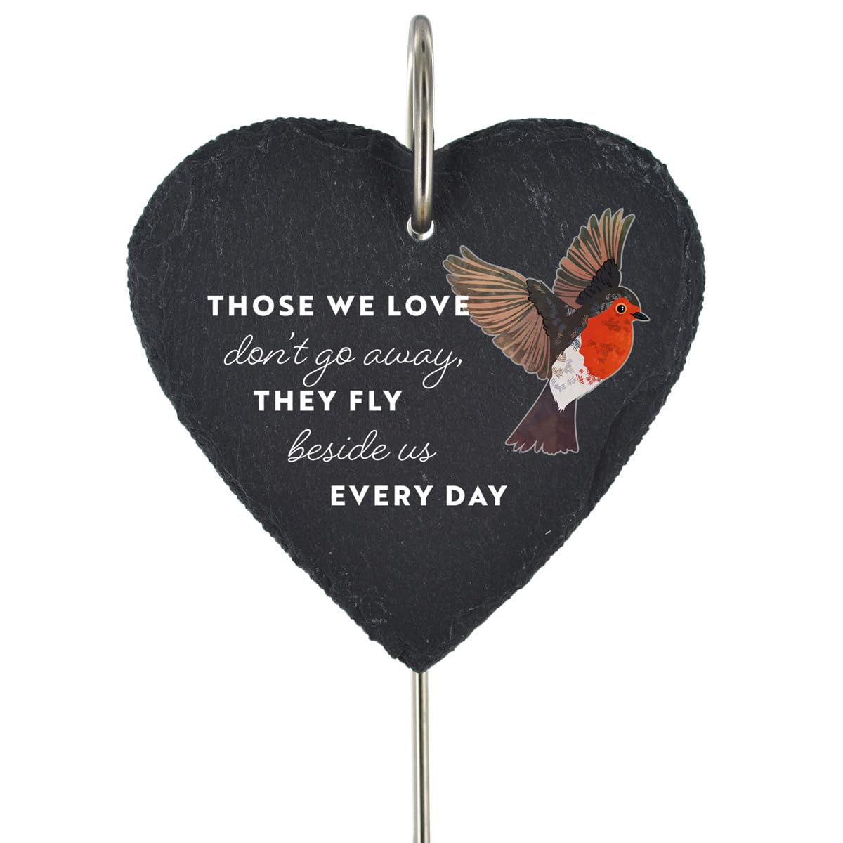 Global Designs Multi Robin Grave Stick Marker Plaque Ornament Memorial Slate Those Love Don't Go Away Sentimental Tribute Graveside Decor 25X11cm