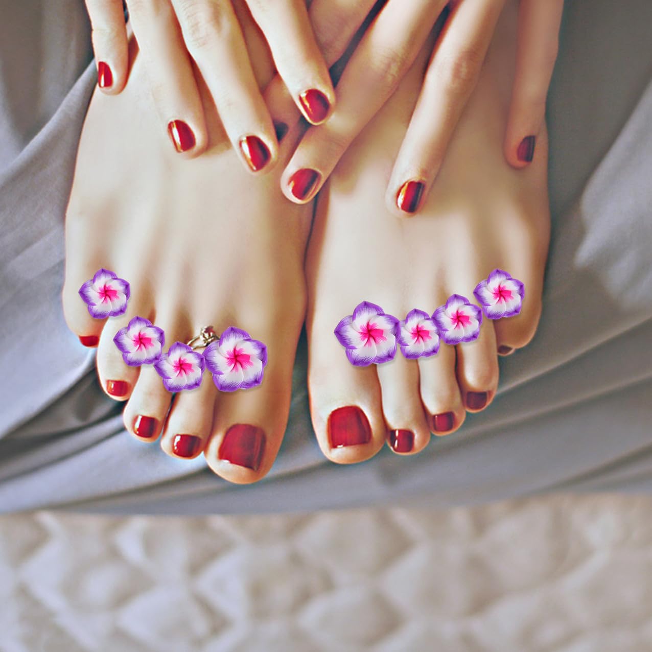 24pcs Silicone Toe Separator Manicure Tool Toe Spacers for Nail Polish Foot Spacers for Bunions Relief