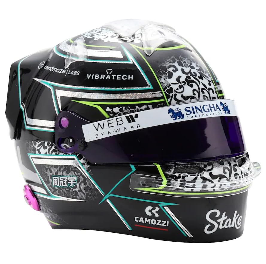 Casque miniature à l'échelle 1/5, Kick Sauber Stake F1 Zhou Guanyu 2024