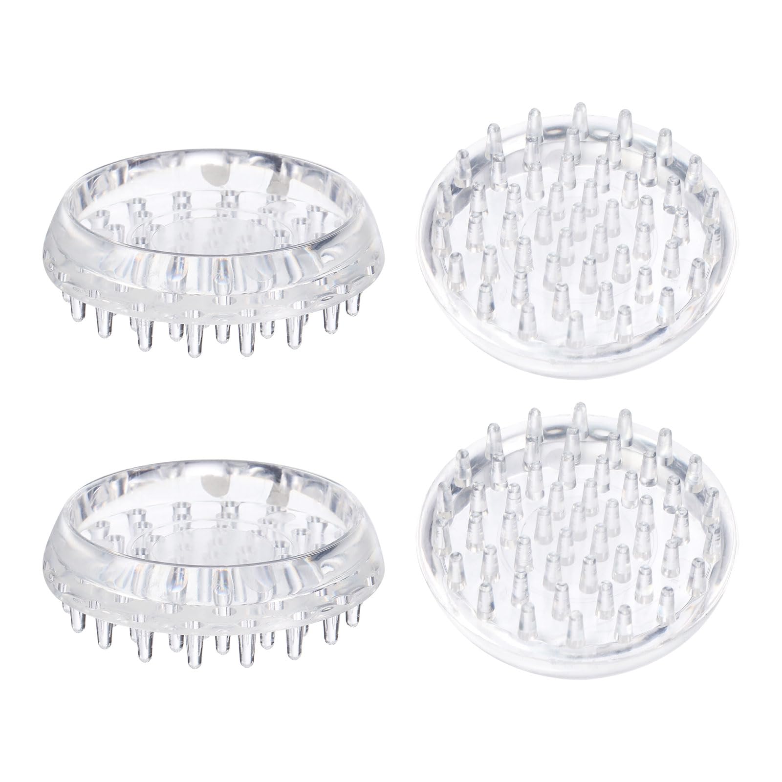 PATIKIL Round Spike Carpet Protector, 4 Pcs Plastic Furniture Caster Cups for Furniture Legs Sofas Tables Chairs Home Office Use, Clear