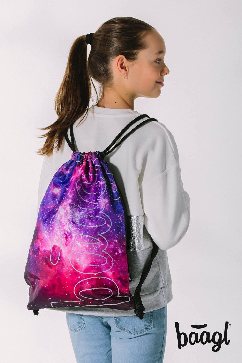 Baagl Juego De Mochila Escolar Para Niña, 3 Piezas, Mochila Escolar A Partir De 3ª Clase, Con Correa Para El Pecho, Ergonómica (Skate Galaxy)