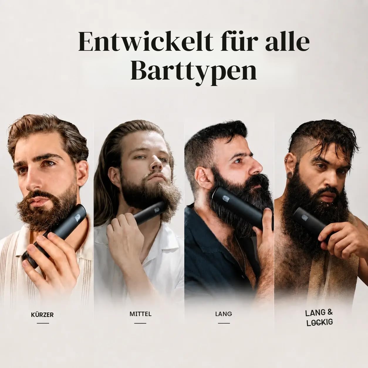 Odenson Beard Forger – Bartglätter für Männer – kabellose beheizte Bartbürste – 4 Temperatureinstellungen – tragbarer, wiederaufladbarer heißer Kamm für Bartpflege