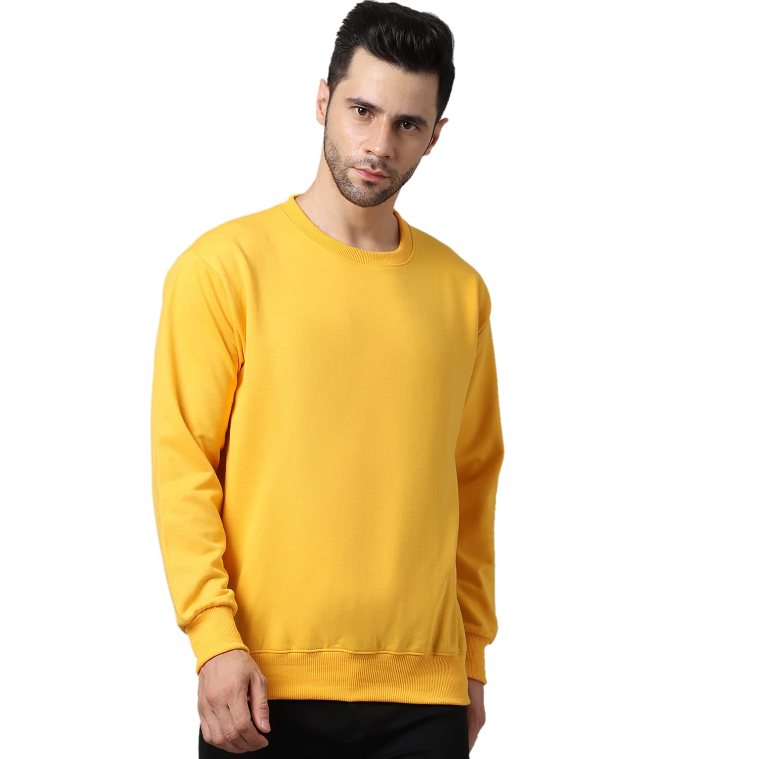VIMAL JONNEYFleece Round Neck Solid Sweatshirt for Men-SW_RRN_Solid_01-P