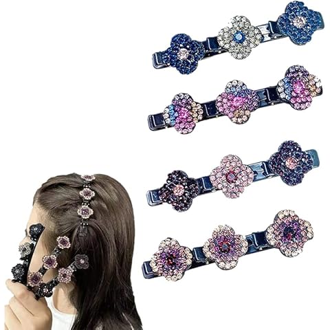 Sparkling Crystal Braided Hair Clips (4PCS) Cover