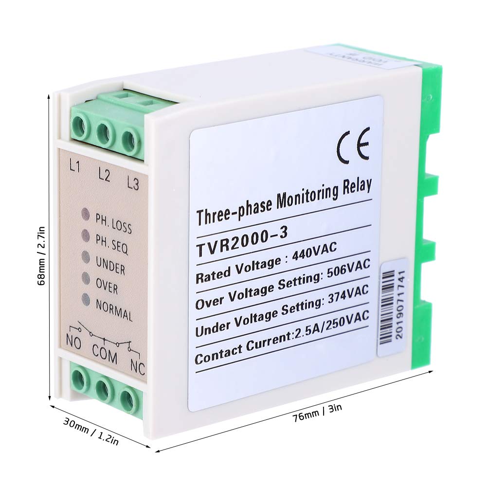 FPGA Programmable Logic Circuits 440VAC Over Under Voltage Failure Phase Sequence Protector, 3 Phase Power Supply Monitor Relay